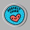 Perfect lover hand drawn vector illustration in cartoon comic stlye cute heart smiling sticker
