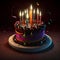 Perfect ornate birthday cake illustration