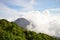 The perfect peak of the active and young Izalco volcano seen from a view point in Cerro Verde National Park in El Salvador