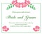 Perfect pink wreath frame, for greeting card bride and groom. Vector