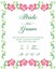 Perfect pink wreath frame, for greeting card bride and groom. Vector