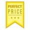 Perfect price pennant icon, cartoon style