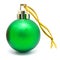 Perfect retro green christmas ball isolated