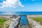 Perfect sea horizon and river in the foreground in beautiful sunny day in la Havana