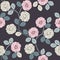 Perfect seamless pattern with beautiful roses and leaves