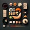 Perfect Sushi knolling, perfect lay-out of sushi, food