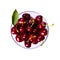 Perfect sweet cherries isolated