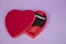 Perfect Valentine`s Day gift, black lingerie in a heart-shaped box