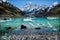 A perfect weather to see Mueller Lake, Aoraki, Mount Cook, New Zealand