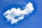 Perfect white cloud in blue sky, cloud in bright summer sky