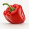 Perfect whole red pepper on white , generative AI