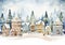 The Perfect Winter Wonderland: A Snowy Village with a Sleigh, Sn