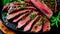 The Perfectly Cooked Steak: Key Components for a Beautiful and Mouthwatering Dish, Generative AI, illustration