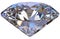 Perfectly Cut Flawless Diamond with Blue Reflections - Isolated