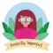 Perfectly imperfect woman with glasses, flowers cartoon character