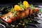 Perfectly Prepared Sous Vide Salmon With Citrus Glaze Culinary Masterpiece. Generative AI