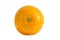 Perfectly retouched whole orange isolated on white background front view