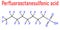 Perfluorooctanesulfonic acid or perfluorooctane sulfonate, PFOS, Skeletal chemical formula.