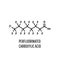 Perfluorooctanoic acid PFOA, perfluorooctanoate carcinogenic pollutant molecule. Skeletal formula
