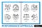 Performance appraisal infographics linear icons collection