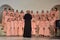 Performance of the children`s choir on the stage. Children`s theatrical creativity, choreography and vocal, school children`s