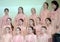 Performance of the children`s choir on the stage. Children`s theatrical creativity, choreography and vocal, school children`s