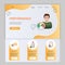 Performance flat landing page website template. Positivity, company ethics, genuinity. Web banner with header, content