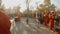 Performance of the orchestra on the square near Aladdin Hill, Turkish military marches of the Ottoman Empire KONYA / TURKEY