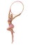 Performance of pretty artistic gymnast with hoop