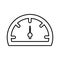 Performance, speedometer outline icon. Line art vector