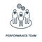 Performance Team icon. Line element from corporate development collection. Linear Performance Team icon sign for web