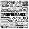 Performance word cloud collage, business concept background