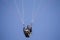 Performances on paragliding.Paraglider parachutist in flight