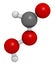 Performic acid (PFA) disinfectant molecule. 3D rendering.  Used as disinfectant and sterilizer. Atoms are represented as spheres