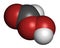 Performic acid PFA disinfectant molecule. Used as disinfectant and sterilizer. Atoms are represented as spheres with.