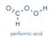 Performic acid PFA disinfectant molecule. Used as disinfectant and sterilizer. Skeletal formula.
