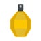 Perfume bottle care cosmetics liquid container vector icon flat. Closeup retro aromatic women yellow glass sign