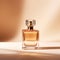 Perfume Bottle on a Clean Light Beige Minimal Background. Generative ai