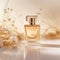 Perfume Bottle on a Clean Light Beige Minimal Background. Generative ai