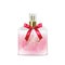 Perfume bottle mockup on white background, Cosmetic glass bottle with the scent of roses in 3d illustration for design use