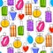 Perfume bottles icons seamless pattern. Eau de parfum.