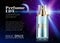 Perfume Design Glass Bottle Cosmetics Product Advertising for Catalog Magazine. Night Space Background. Design of