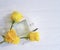 Perfume flower yellow rose fragrance fresh decor on wooden background