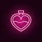 perfume in the form of heart icon. Elements of Valentine in neon style icons. Simple icon for websites, web design, mobile app,