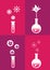 Perfume Fragrance Concept Symbols and Icons Vector Illustration