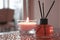 Perfume for home, scented candle in the natural  freshener concept