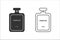 Perfume line icon set, vector flat design on white