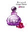 Perfume or potion Vector realistic. Grapes flavor. Product placement mock up bottles. Original stylish 3d illustrations