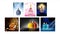 Perfume Product Promotional Posters Set Vector Illustration