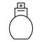 Perfume thin line icon. Aroma bottle illustration isolated on white. Fragrance outline style design, designed for web